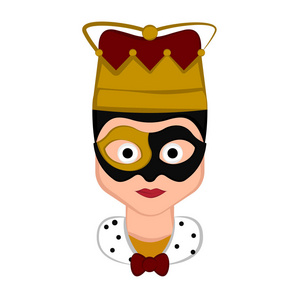 与狂欢节装饰品的孤立的人头像