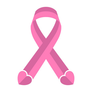 粉红丝带。乳房癌认识符号