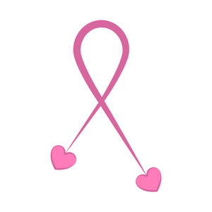 粉红丝带。乳房癌认识符号