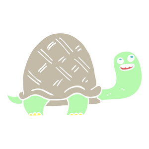 平面彩色插图卡通快乐乌龟