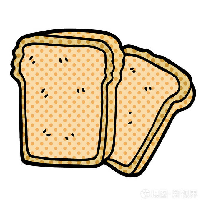 卡通涂鸦面包片插画-正版商用图片13xfdq-摄图新视界