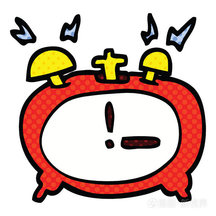 漫画风格卡通响铃闹钟
