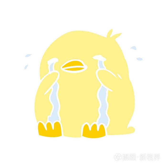 平色风格卡通哭鸟
