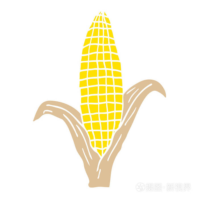 卡通涂鸦玉米芯