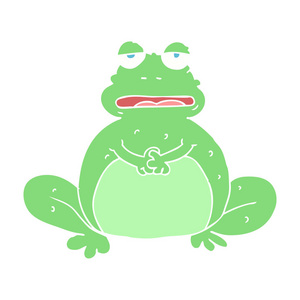 青蛙的平面彩色插图