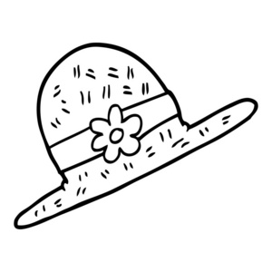 黑白卡通草帽照片