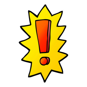 矢量梯度插图卡通感叹号照片