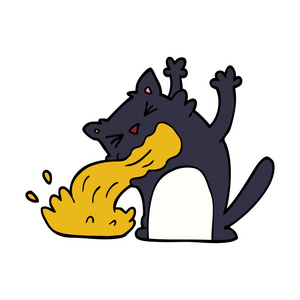 卡通涂鸦猫生病了照片