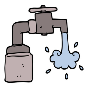 手绘龙头手绘涂鸦式卡通水龙头照片