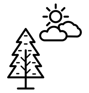 松树孤立矢量图标，可以很容易地修改或编辑