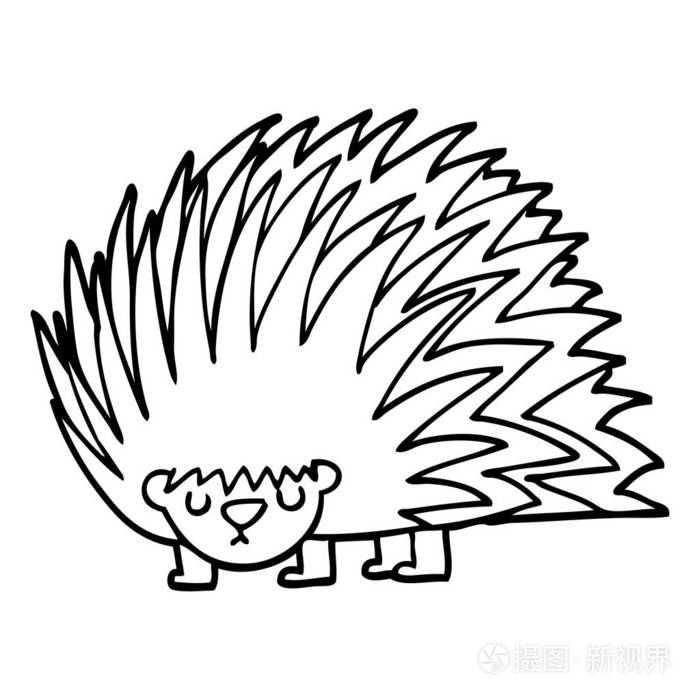 线条画刺猬