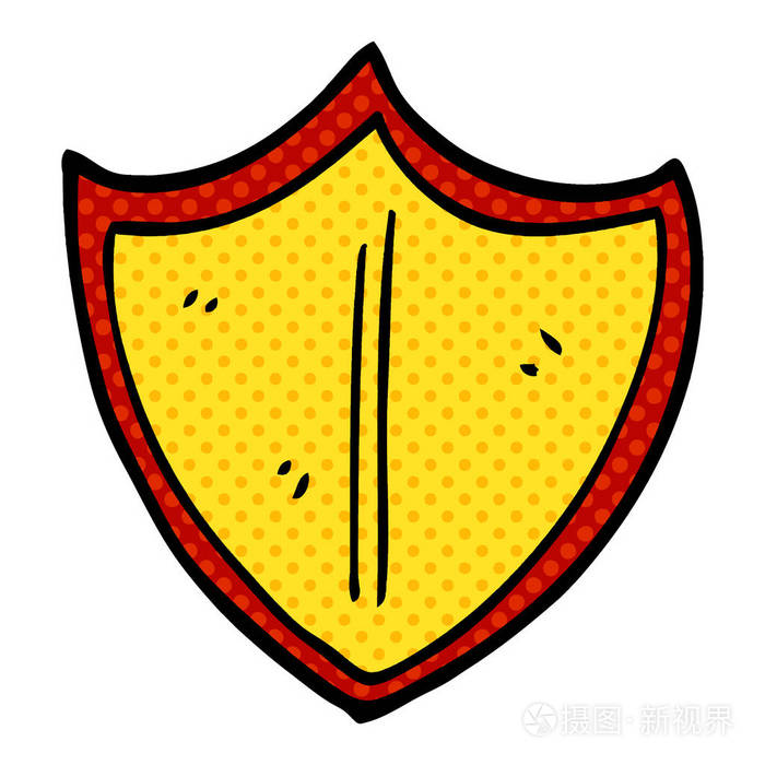 卡通涂鸦旧盾牌