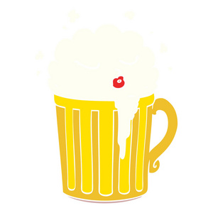 平色卡通杯啤酒