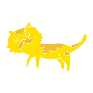 猫的平面彩色插图