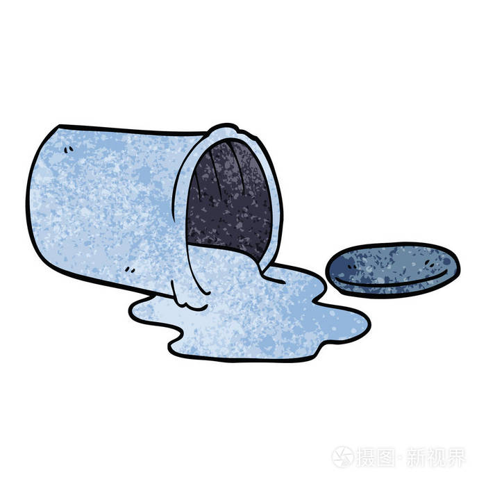 卡通涂鸦溢出油漆