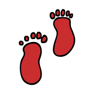 手绘涂鸦式卡通脚印照片