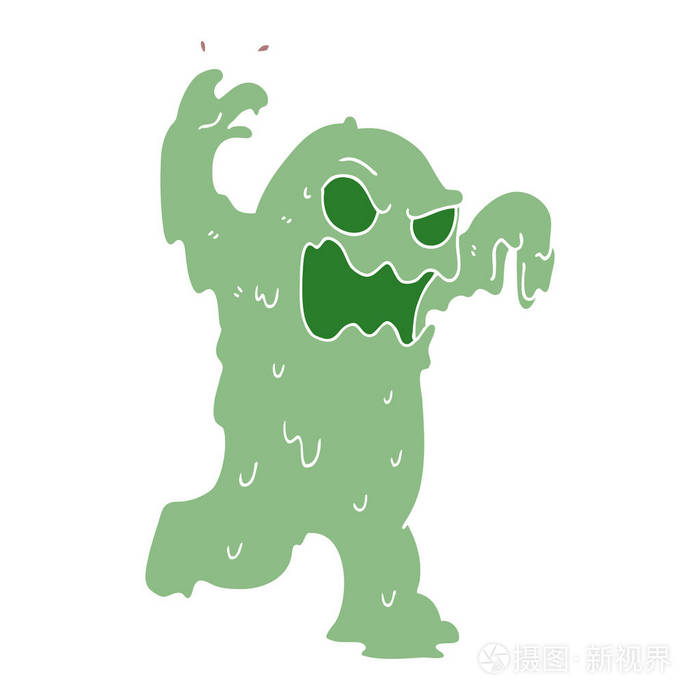 卡通涂鸦黏液怪物