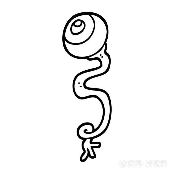 恶心的黑白卡通眼球插画-正版商用图片13xra9-摄图新视界