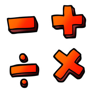 漫画书风格卡通数学符号相似素材图片 摄图新视界