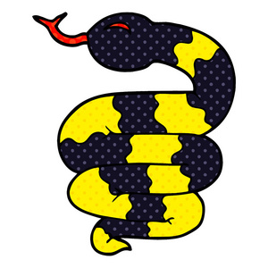卡通涂鸦蛇矢量插图