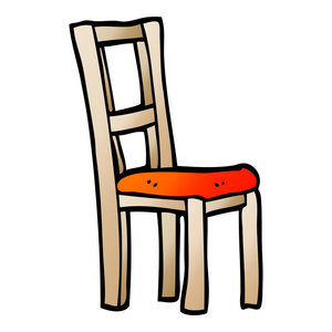 矢量梯度插图卡通木椅