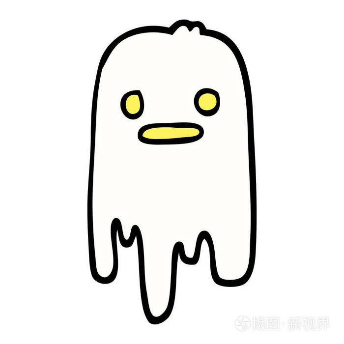 手绘涂鸦风格卡通幽灵插画-正版商用图片13xs8z-摄图新视界