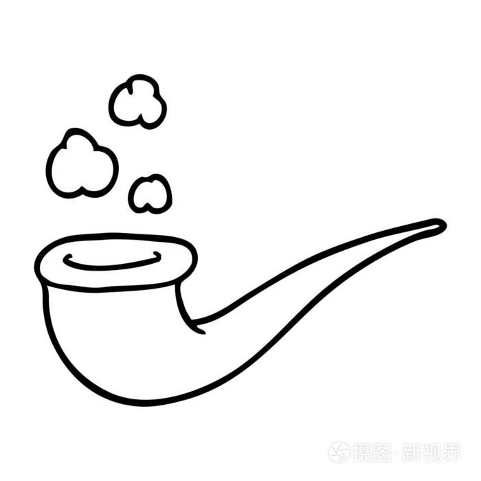 画线卡通吸烟管