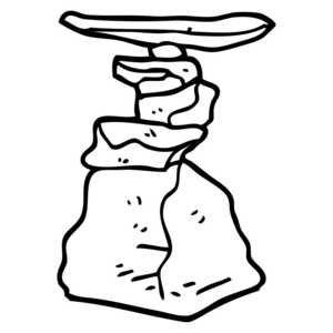 线描卡通叠岩石图片