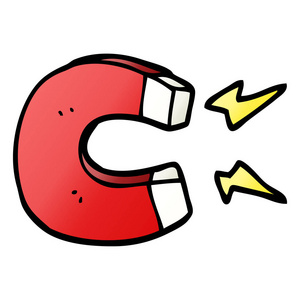 矢量梯度插图卡通磁铁插画