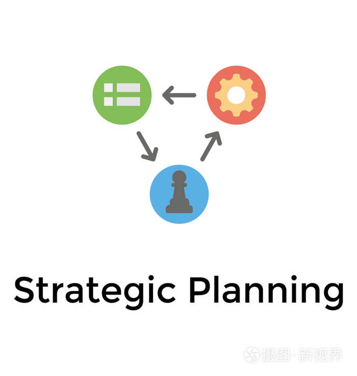 详细的战略规划概念平面图标