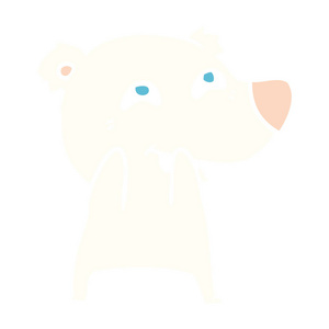 平色风格卡通北极熊