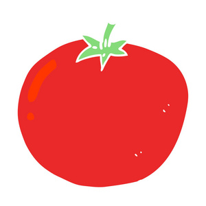番茄的平面彩色插图