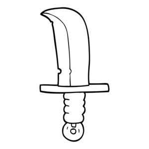 画线卡通匕首图片