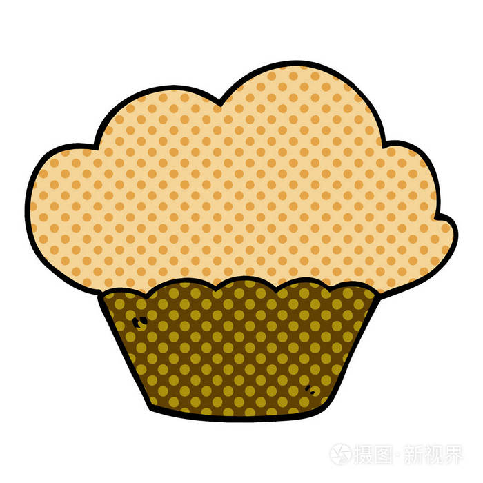 卡通涂鸦松饼矢量插图