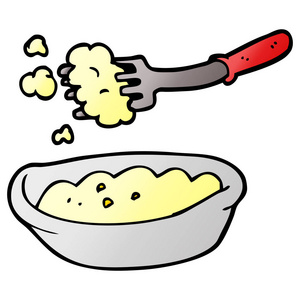 卡通涂鸦碗的食物图片