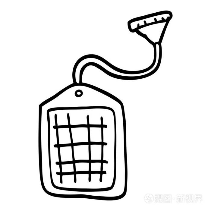 线绘卡通画绳茶袋