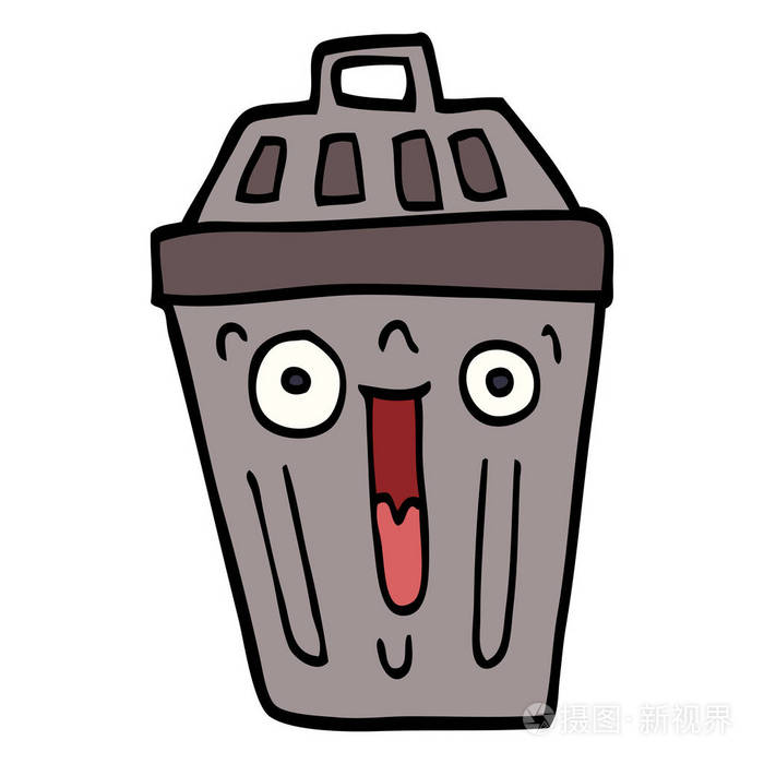 卡通涂鸦垃圾箱