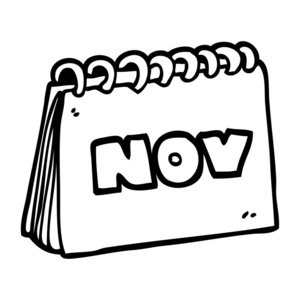 线图卡通日历显示十一月