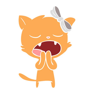 打哈欠的猫图片