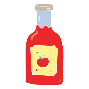 番茄酱的平面彩色插图