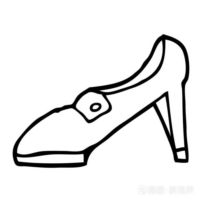 红鞋子简笔画 绘画图片