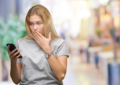 羞愧,错误地表达恐惧,恐惧,在沉默中害怕,秘密的概念年轻的白种人美丽