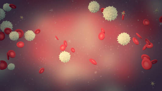 红细胞白细胞和血小板血液三维图