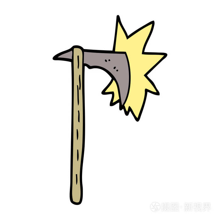 卡通涂鸦锋利的斧头