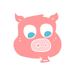 猪的平面彩色插图
