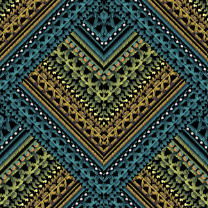 卷曲挂毯条纹边界. 几何民族风格的部落背景.