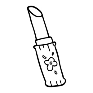 画线卡通口红图片