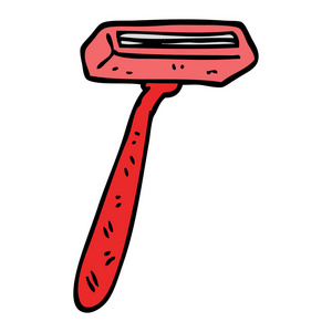 手绘涂鸦式卡通一次性剃须刀插画