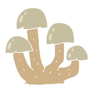 平色风格卡通蘑菇