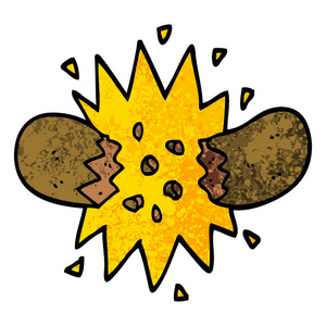 格朗格纹理插图卡通爆炸香肠